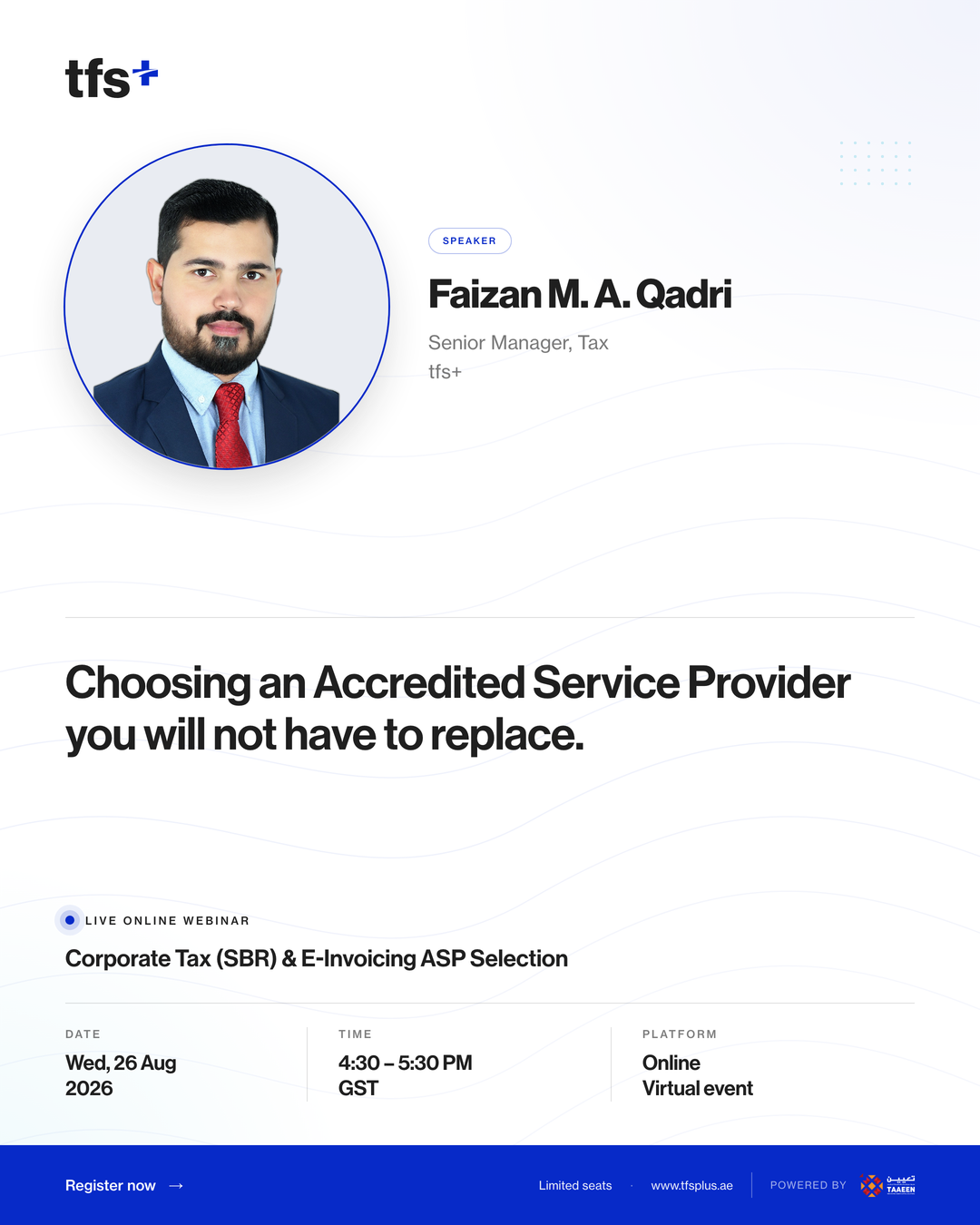 Faizan M. A. Qadri, Senior Manager, Tax at TFS Plus